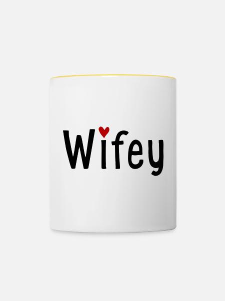 Ehefrau - Tasse zweifarbig - Weiß/Gelb
