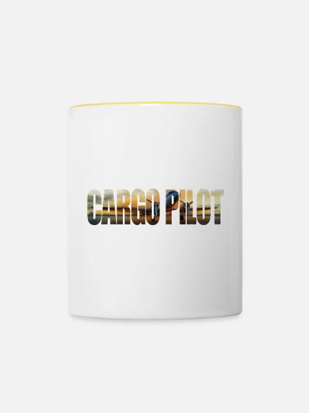 Cargo pilot DC-3 - Tasse zweifarbig - Weiß/Gelb