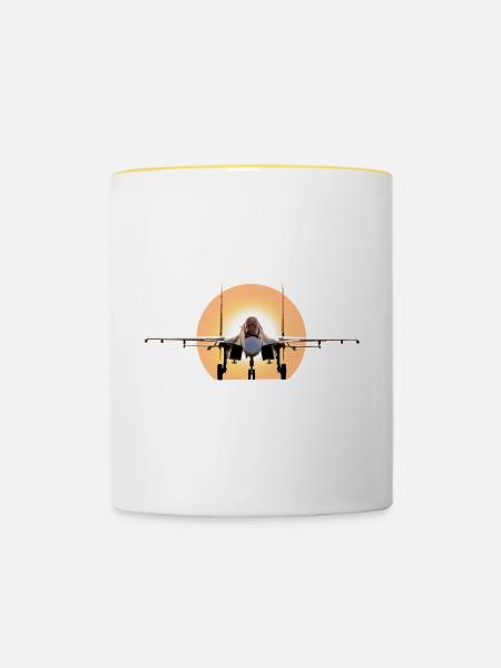 Su-30 SM - Tasse zweifarbig - Weiß/Gelb