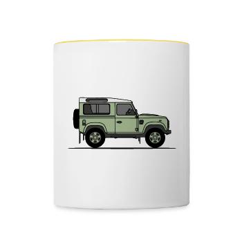 Verteidiger 90 - Tasse zweifarbig - Weiß/Gelb - Vorne