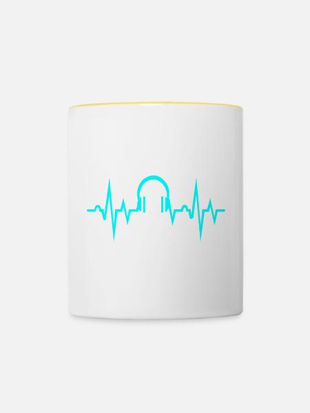 Musik is my Love - Tasse zweifarbig - Weiß/Gelb