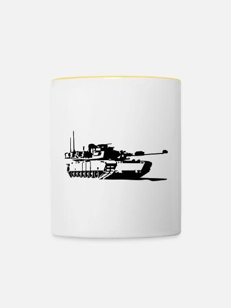 Panzer M1 Abrams - Tasse zweifarbig - Weiß/Gelb