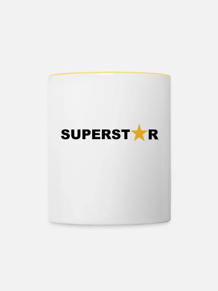 Superstar - Tasse zweifarbig - Weiß/Gelb