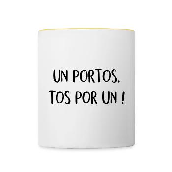 Portos - Mug contrasté - blanc/jaune - Devant