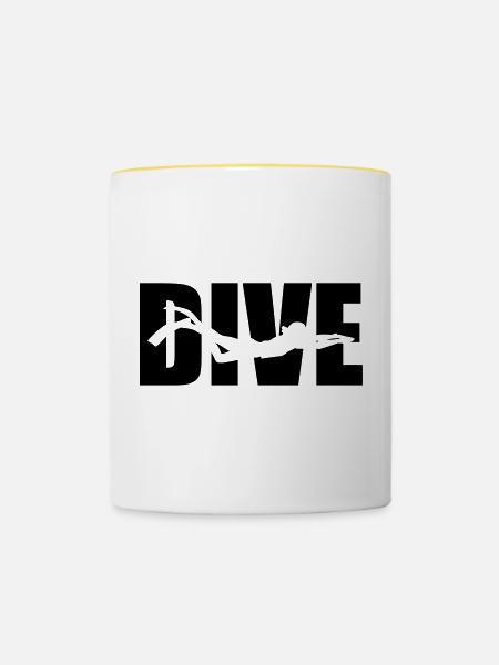 Dive - Tasse zweifarbig - Weiß/Gelb
