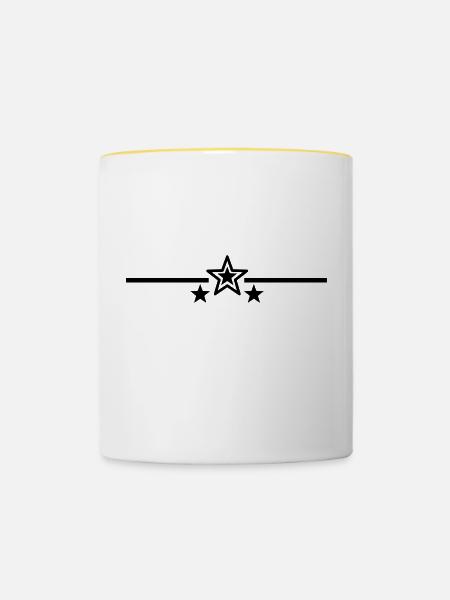 Star Stripe - Tasse zweifarbig - Weiß/Gelb