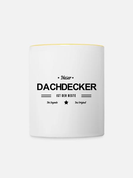 Bester Dachdecker - Tasse zweifarbig - Weiß/Gelb