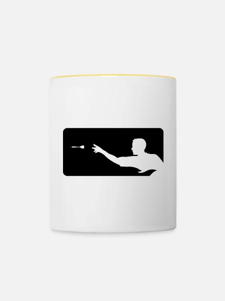 dartsport dart - Tasse zweifarbig - Weiß/Gelb