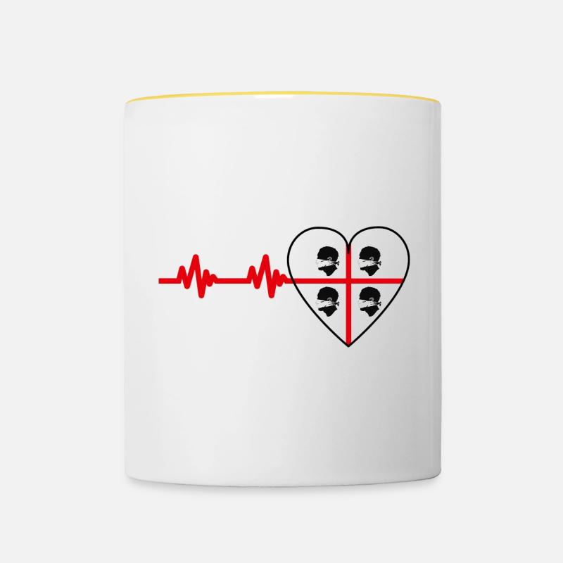 4 Mori Masked Pulse - Contrasting Mug - white/yellow
