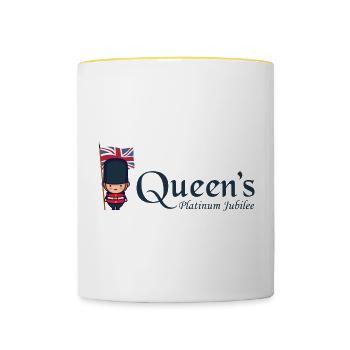 Real British Soldier Monarchy Platin-Jubiläum - Tasse zweifarbig - Weiß/Gelb - Vorne