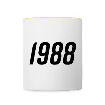 1988 Year of birth Gift - Contrasting Mug - white/yellow - Front