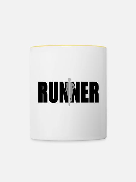 Runner - Tasse zweifarbig - Weiß/Gelb