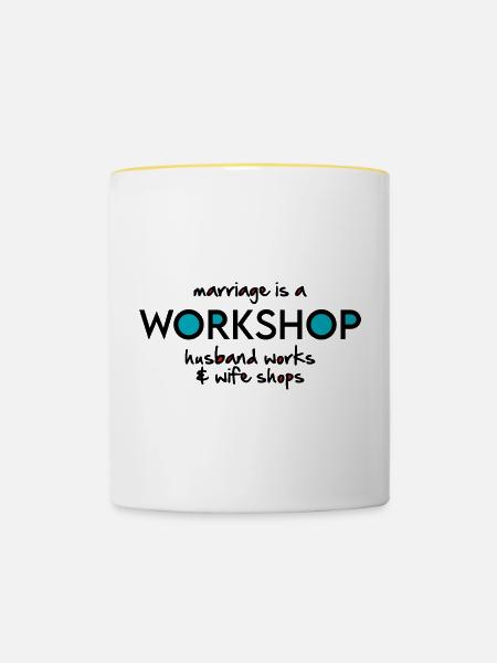 Werkstatt - Tasse zweifarbig - Weiß/Gelb