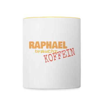 Raphael - Tasse zweifarbig - Weiß/Gelb - Vorne