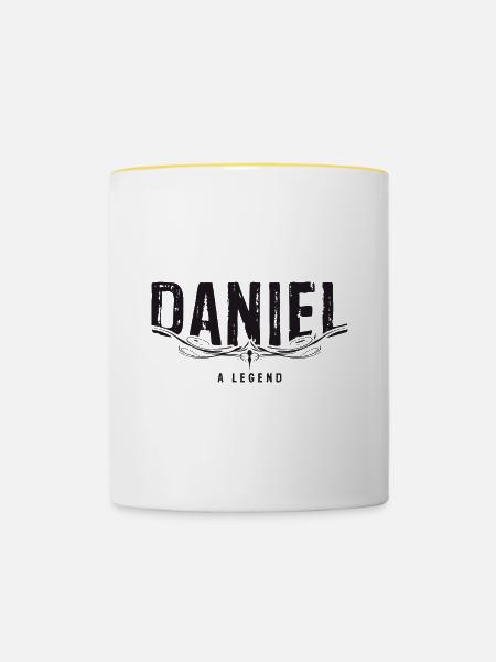 DANIEL A LEGEND verziert - Tasse zweifarbig - Weiß/Gelb