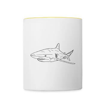 Hai - Tasse zweifarbig - Weiß/Gelb - Vorne