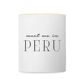 I love Peru - Contrasting Mug - white/yellow - Front