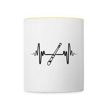 Flûte - Mug contrasté - blanc/jaune - Devant