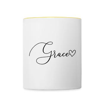 Grace Name First Name Girl - Contrasting Mug - white/yellow - Front