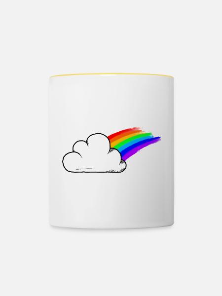 Pride Rainbow Colours / RGB - Tasse zweifarbig - Weiß/Gelb