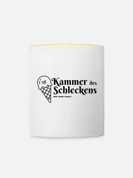 Kammer des Schleckens - Tasse zweifarbig - Weiß/Gelb