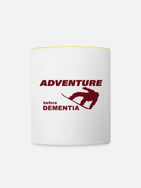 SNOWBOARD ADVENTURE - Tasse zweifarbig - Weiß/Gelb