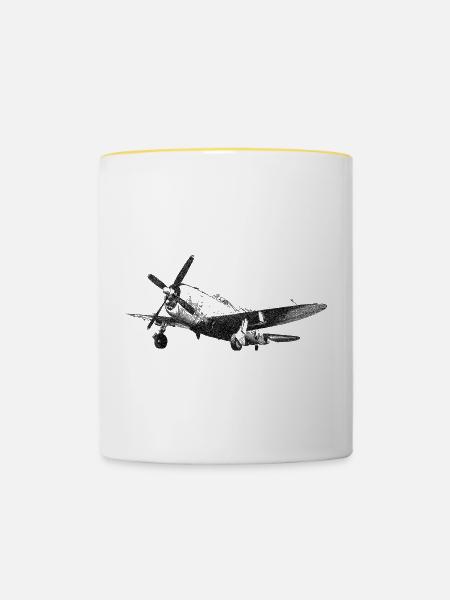 P-47 Thunderbolt - Tasse zweifarbig - Weiß/Gelb