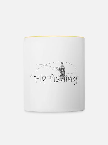 Fly fishing - Tasse zweifarbig - Weiß/Gelb