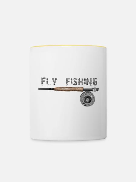 Fly fishing - Tasse zweifarbig - Weiß/Gelb