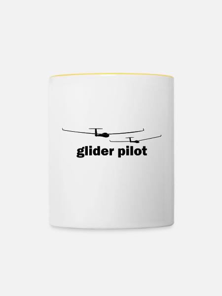glider pilot - Tasse zweifarbig - Weiß/Gelb