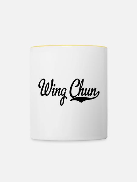 2541614 15440069 wing chun - Tasse zweifarbig - Weiß/Gelb