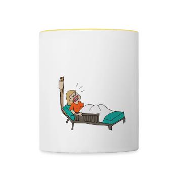 Hospital patient - Contrasting Mug - white/yellow - Front