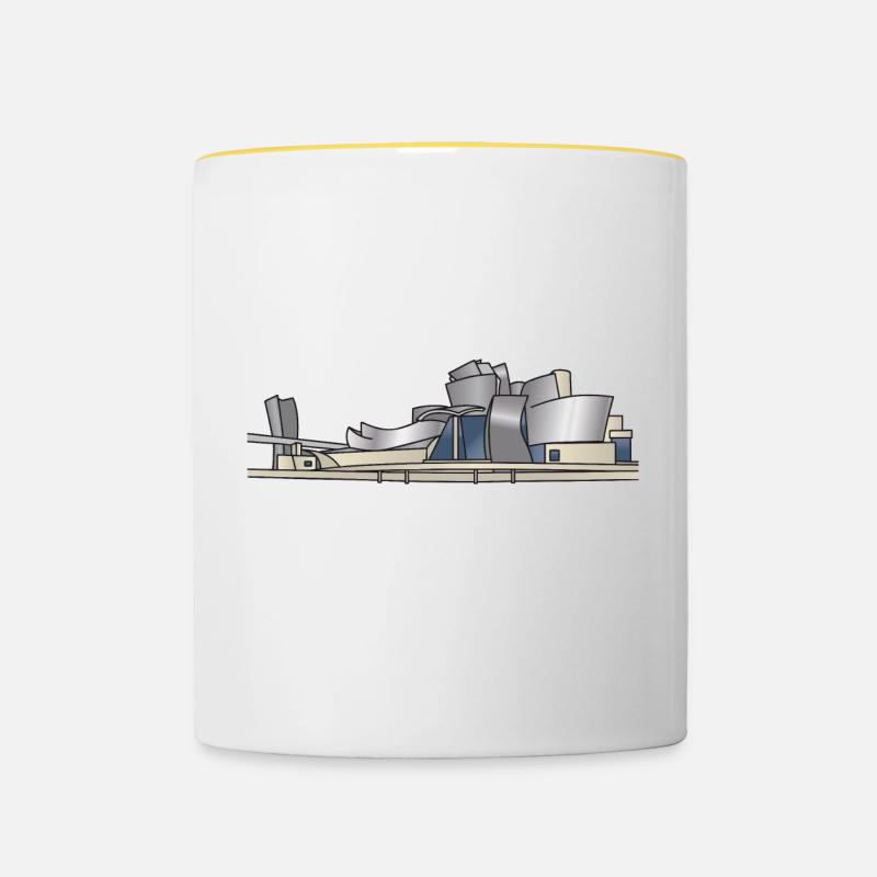 Musée Guggenheim Bilbao c - Mug contrasté - blanc/jaune