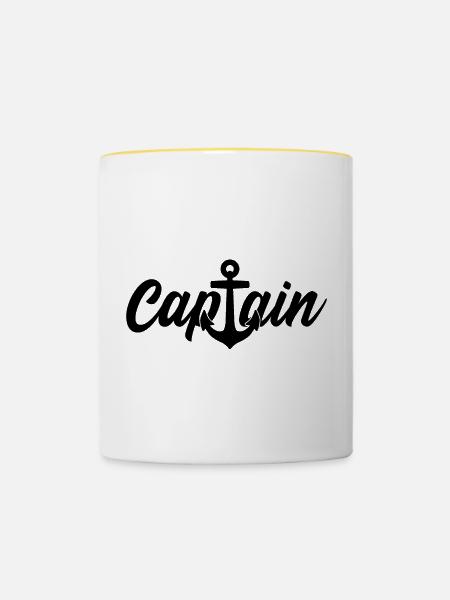 CAPTAIN KAPITÄN - Tasse zweifarbig - Weiß/Gelb