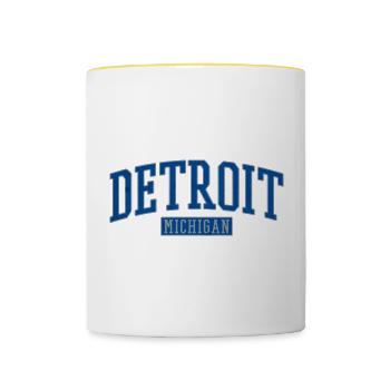 Detroit Michigan Varsity Arc - Tasse zweifarbig - Weiß/Gelb - Vorne