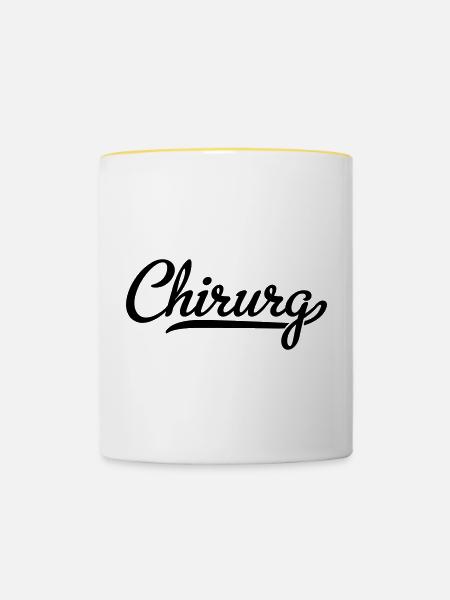 Chirurg - Tasse zweifarbig - Weiß/Gelb