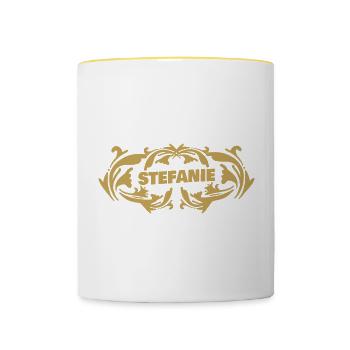 dans Stefanie - Mug contrasté - blanc/jaune - Devant