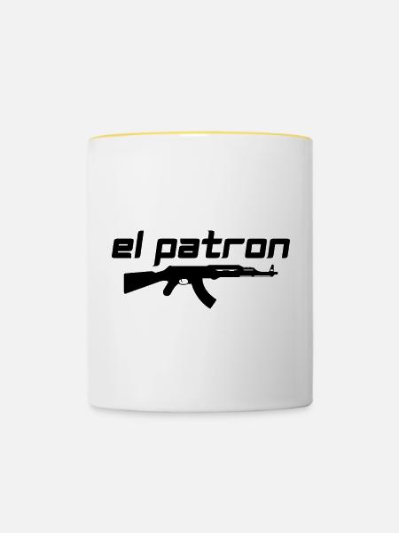 El Patron – Der Chef Look - Tasse zweifarbig - Weiß/Gelb