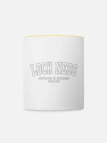 Loch Ness Südwestschottland - Tasse zweifarbig - Weiß/Gelb
