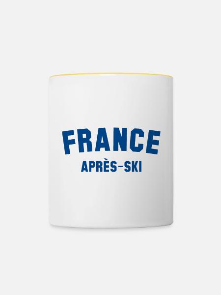 APRES SKI France - Tasse zweifarbig - Weiß/Gelb
