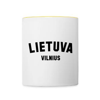 VILNIUS, Lietuva, Lithuania, Lithuania - Contrasting Mug - white/yellow - Front