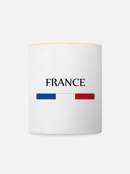france - Tasse zweifarbig - Weiß/Gelb