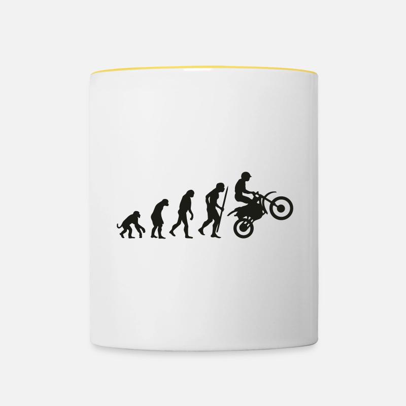 Evolution motorcycling - Tasse zweifarbig - Weiß/Gelb