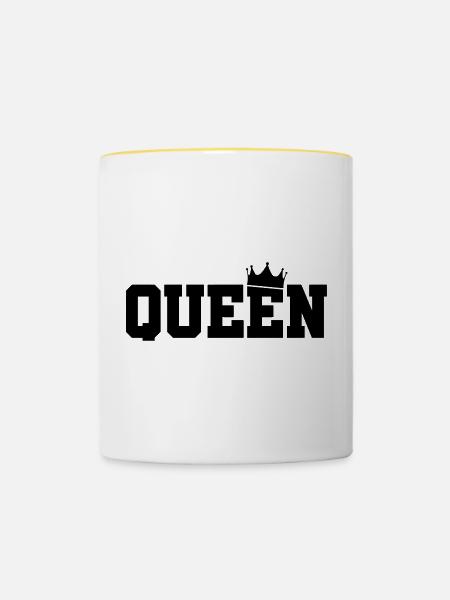 queen - Tasse zweifarbig - Weiß/Gelb