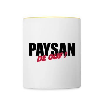 Paysan de ouf ! - Mug contrasté - blanc/jaune - Devant