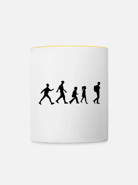 Wandergruppe oder -verein, Familienwandern - Tasse zweifarbig - Weiß/Gelb