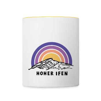 Hoher Ifen 2230 Kleinwalsertal Allgäu Deutschland - Tasse zweifarbig - Weiß/Gelb - Vorne