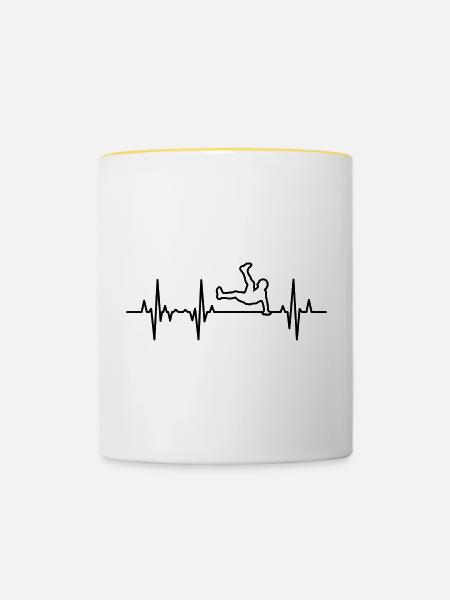 Breakdance EKG - Tasse zweifarbig - Weiß/Gelb