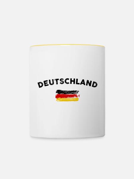 RedGold Brush Flagge - Tasse zweifarbig - Weiß/Gelb