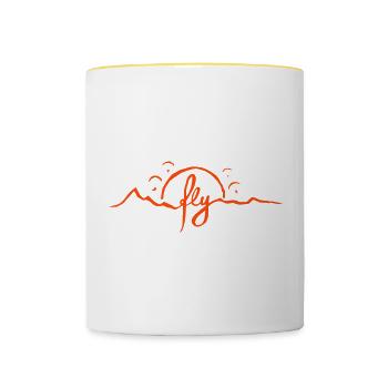 fly Alps Vector - Contrasting Mug - white/yellow - Front